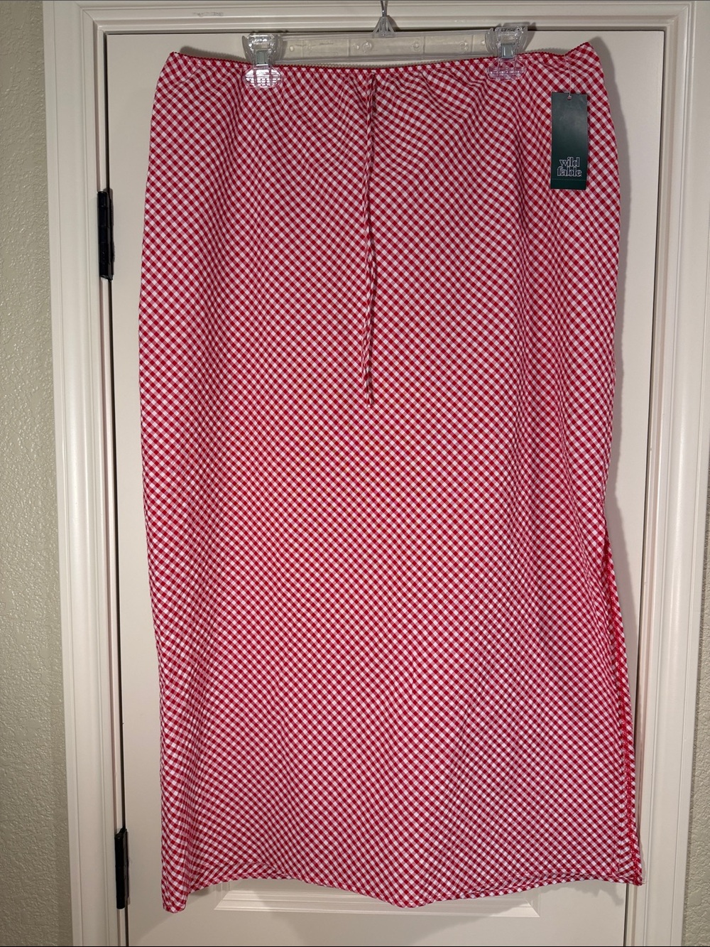wild fable Red Gingham Midi Skirt - Size XXL